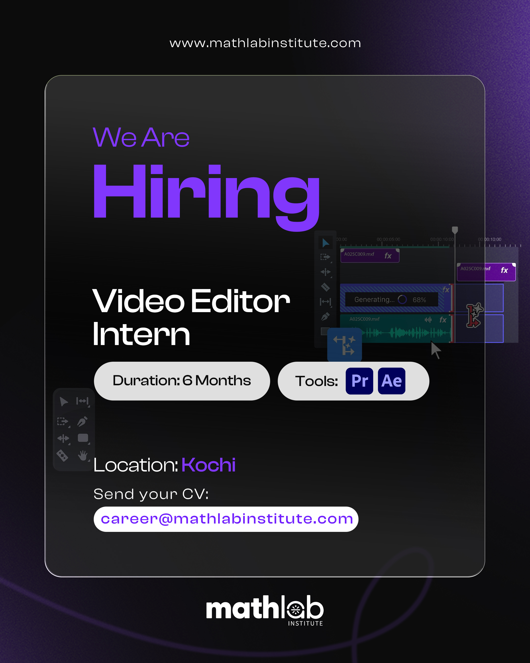 We are hiring: Video Editor Intern at Mathlab Institute